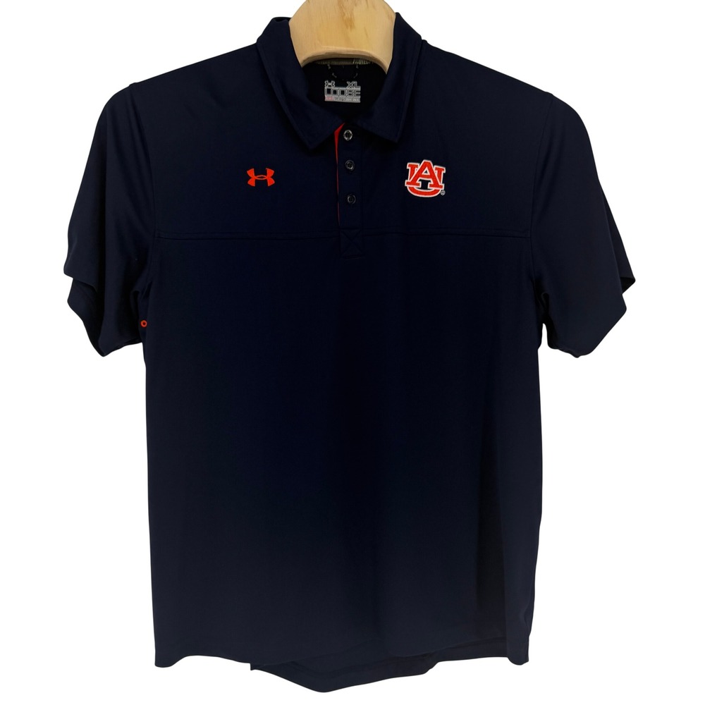 Under Armour Auburn Tigers Polo Mens XL Navy‎ Blue HeatGear War Eagle UM8118